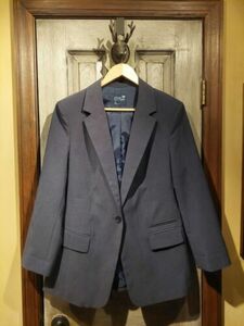 American Eagle womens blazer jacket size lg/large blue casual business 海外 即決