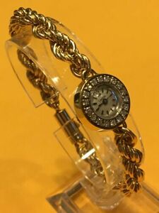 Vintage OMEGA Diamond Watch 14K case band Rare Concealed Backwind sign 4x 18.5g 海外 即決