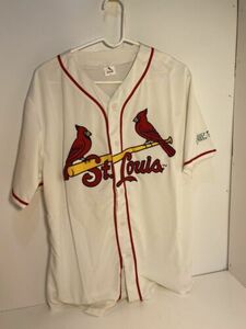 St Louis Cardinals XL Jersey with Scott Credit Union logo on the sleeve 海外 即決