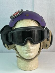 Flight Deck Crewman's Impact Helmet Purple US Military Size 7 1/4 w ESS Goggles 海外 即決