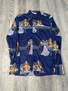 VTG Marrakech Shirt Mens Small Western Saloon Novelty Disco Art Deco Cowboy 70s 海外 即決