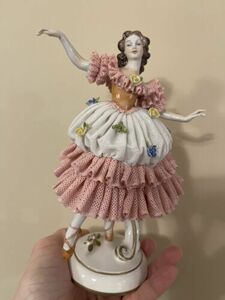 Volkstedt Dresden Lace Dancer Figurine Mint 海外 即決