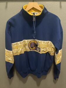 Vintage Starter Rams Swestshirt Half Zip L VERYRARE! Purple Helmet 海外 即決