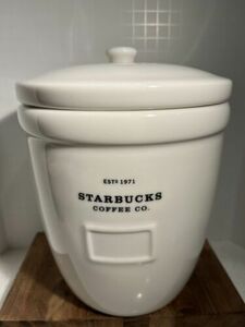 Starbucks 2002 Abbey Barista Coffee Canister w/Lid Jar Ceramic Vintage 海外 即決