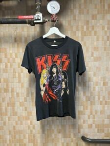 Vintage KISS Gene Simmons Shirt M 1980s Concert Tour Dirty Job Single Stitch 海外 即決