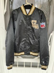 VIntage Pro Line Starter New Orleans Saints NFL Football Black Satin Jacket XL 海外 即決