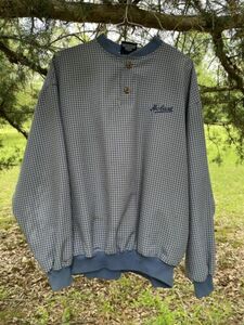 Vintage “Hobart” Golf Men’s XL Windbreaker Pullover Blue Checkered USA 90s C4 海外 即決