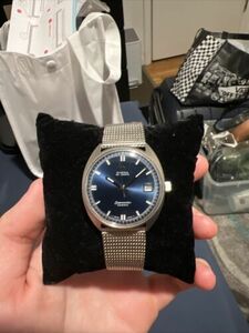 OMEGA Seamaster COSMIC AUTOMATIC 24 JEWELS CAL.565 DATE BLUE DIAL MEN'S WATCH 海外 即決