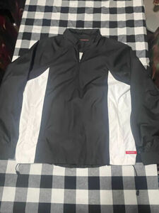 FJ Foot Joy Windbreaker Jacket Mens Size Large Black 1/2 Zip Pockets Golf Nice 海外 即決