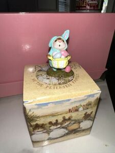 Wee Forest Folk WFF 1982 EASTER BUNNY MOUSE M-082 Retired Mint Green Eggs Basket 海外 即決