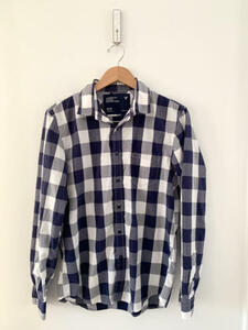 Mens American Eagle Blue White Plaid Vintage Fit Button Down Shirt Size Medium 海外 即決