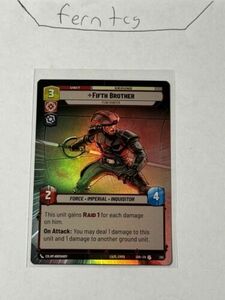 Star Wars Unlimited Fifth Brother Fear Hunter Hyperspace Foil NM Ships Same Day! 海外 即決