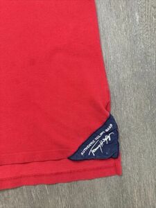 Vintage Tommy Hilfiger Authentic Sailing Gear Men Large Big Logo Red Polo Shirt 海外 即決