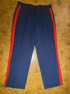 35 35R Marine Corps USMC Dress Blues Trousers Pants NCO Blood Stripe Navy Red 海外 即決