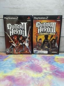Sony PlayStation 2 PS2 Guitar Hero 2 & Guitar Hero 3 Legend Of Rock Complete 海外 即決