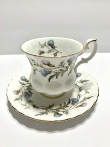 Royal Albert Brigadoon Fine Bone China England Vintage Teacup & Saucer Thistle 海外 即決