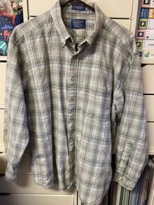 Vintage Pendleton Mens Shirt Size XL L/S 100% Wool Light Color Plaid Good Co. 海外 即決