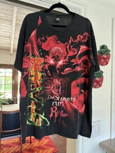 1997 VTG Spawn Black T-SHIRT AOP All Over Print All sport Tag Size XL McFarlane 海外 即決