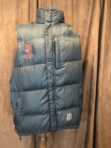 LL Bean Down Full Zip Button Vest Bates College Sports Medicine 2XL Mens Nylon 海外 即決