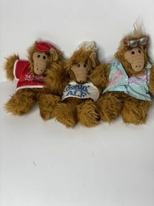 Vintage Lot 3 Alf Puppets 1988 Burger King - Chef, Hawaiian, Baseball Player 海外 即決