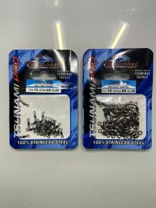 (2 Packs) Fishing Swivel Tsunami Tackle Stainless Steel Sizes 10 And 16. 海外 即決