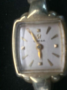 Vintage 14k gf Yellow Gold Ladies Omega Dress Watches Works Great 海外 即決