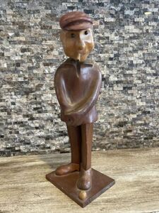 Vintage Romer Hand Carved Wood Golfer Sculpture/Figure With Cigar Made In Italy 海外 即決