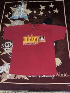 Vintage 90s Disney Mickey Indianapolis Tshirt 海外 即決