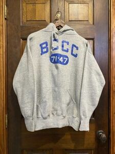 Vintage 50s - 60s Wilson BCCC Grey Blue Near Deadstock Hoodie Sweatshirt 71-47 海外 即決