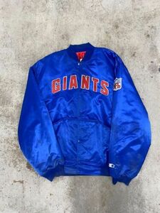 Vintage 80'S Starter New York Giants NFL Satin Football Jacket Mens Size XXL USA 海外 即決