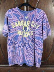 Kansas City Royals Tie Dye T Shirt Size XL Purple Logo MLB Rung Spun Soft 海外 即決