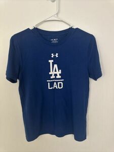 Under Armour Los Angeles Dodgers Women's Royal Team Lock-Up Tri-Blend T-Shirt 海外 即決