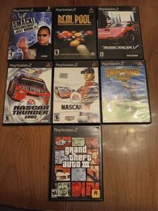 Lot Playstation 2, GTA3, Ridge Racer V, Real Pool,wwf Smackdown, Nascar 海外 即決