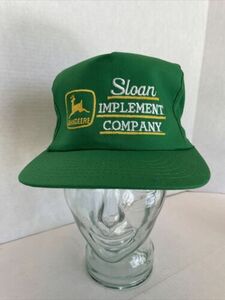 New SLOAN Implement Company John Deere embroidered Hat Cap Trucker Snapback GREE 海外 即決