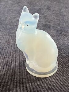 Sabino PARIS Opalescent Jewel Eye Cat Figurine Made In France Art Glass 159+ 海外 即決