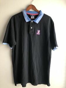 Psycho Bunny Short Sleeve Polo Shirt 100% Pima Cotton Black Size 9 3XL 海外 即決