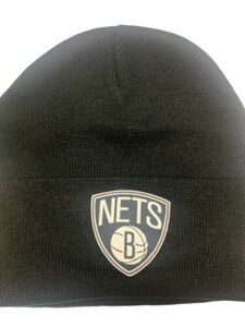 Brooklyn Nets Basketball BEANIE Black Patch KNIT REWORKED NWT FUN FAN GIFT 海外 即決