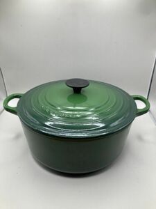 Le Creuset Dark Green Cast Iron Dutch Oven #26 5.5 qt - EXCELLENT 海外 即決