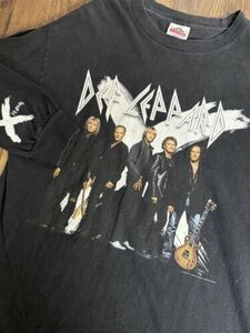 Vtg 2002 Def Leppard Shirt Mens Large Black Graphic Long Sleeve Y2K Rock AAA 海外 即決