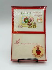 VTG Strawberry Shortcake Stationary Christmas Cards American Greetings 1982 NOS 海外 即決