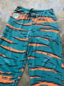 Vintage Zubaz Pants Miami Dolphins Mens M Green Orange Drawstring 海外 即決