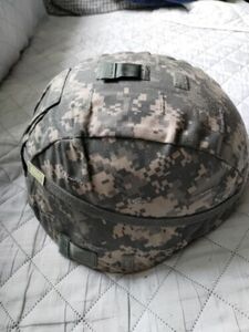 Military Helmet Camouflage with Sweat Band,Strap & Pads , Medium 海外 即決