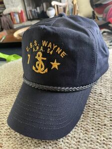 U. S. S. Wayne KC Cap Navy Corded Embroidered APA 54 7* Snap Back Bangladesh 海外 即決