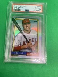 2022 Topps Archives #367 Mike Trout Silver Foil 9/50 PSA 10 SP angels GOAT 海外 即決