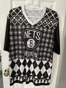 Brooklyn Nets Men’s Black Ugly Christmas Shirt Size XL 海外 即決