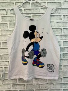 Vintage Mickey Unlimited Tank Top Sweat Gym Workout ONE SIZE Made in USA 海外 即決