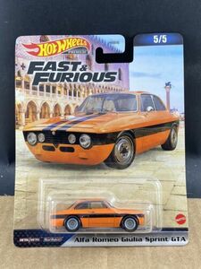 Hot Wheels Premium Fast & Furious Alfa Romeo Giulia Sprint GTA 5/5 1:64 海外 即決