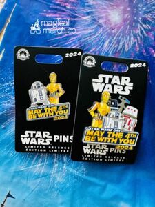 2024 Disney Parks Star Wars R2-D2 & C-3PO May the 4th Be With You 2 Pin Set LR 海外 即決