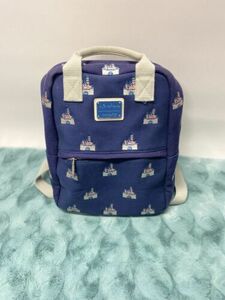 Disney Parks Loungefly Cinderella Castle Canvas Backpack Rare Retired 海外 即決