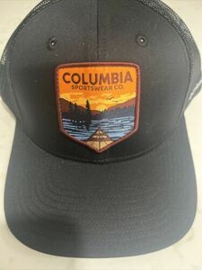 Columbia Mesh Snapback Trucker Hat Color: Black/OrangeSunset Patch NWT 海外 即決